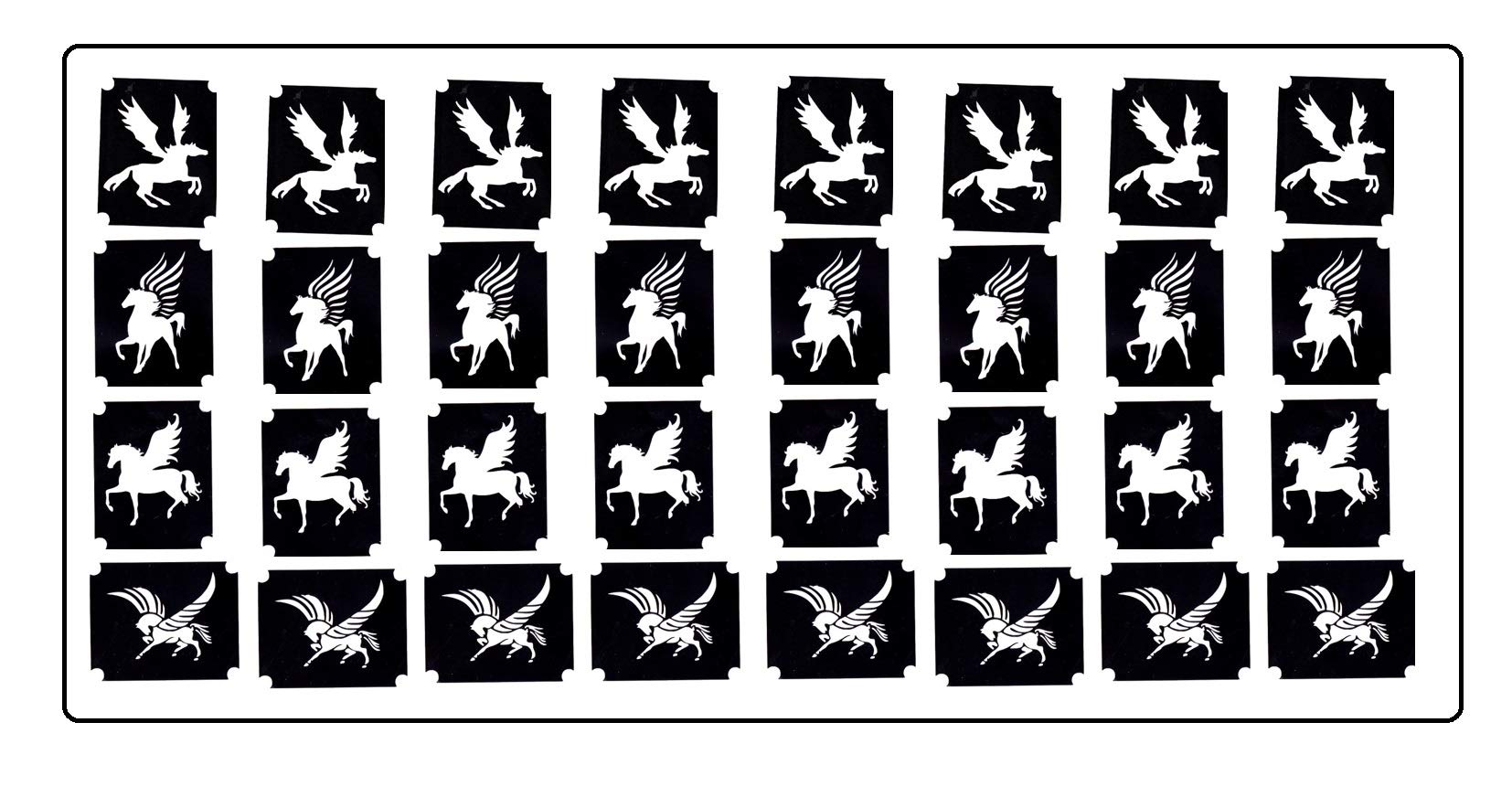 Pegasus winged horse Collection (Pegasus Tattoo Body Art Stencil)