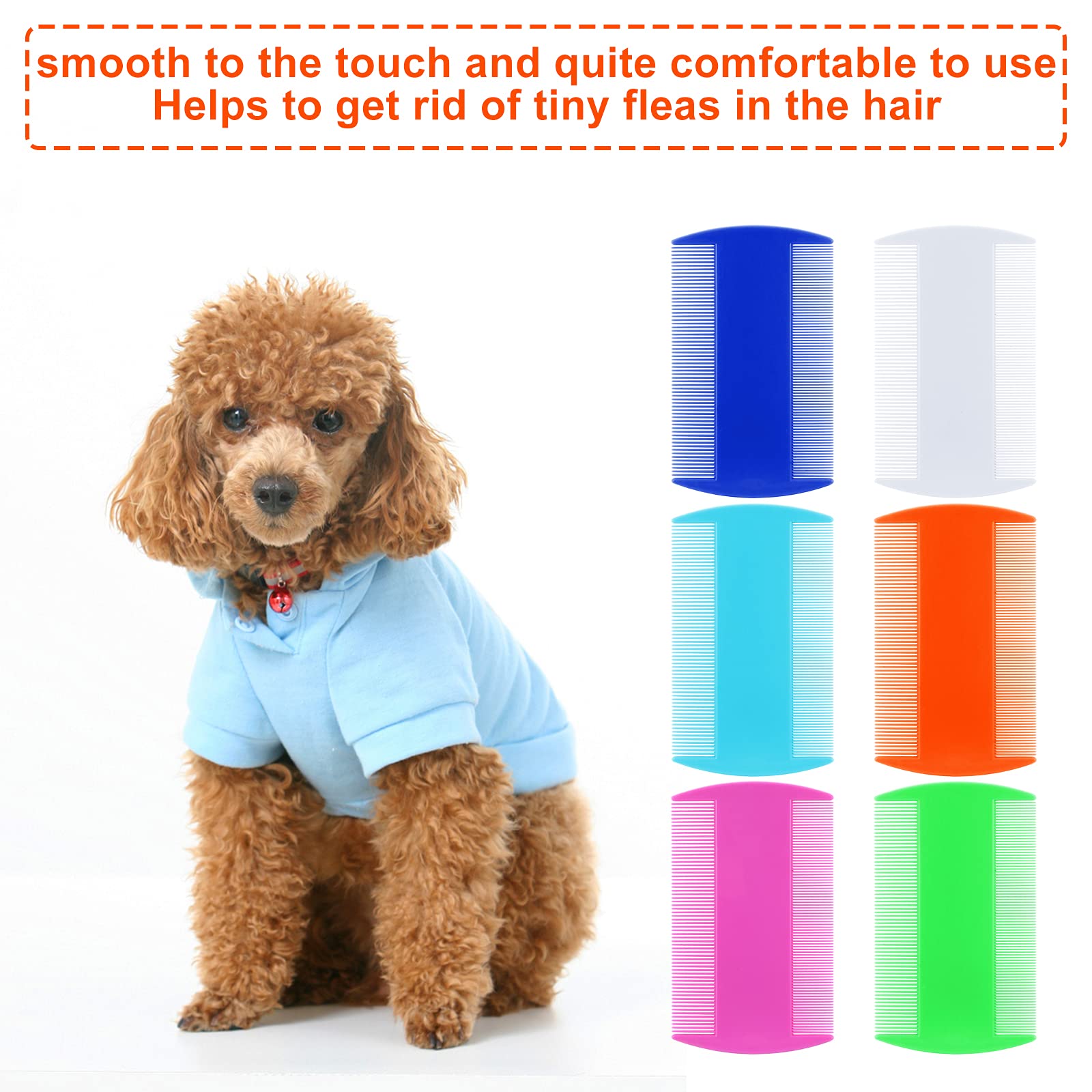 Molain Lot de 12 peignes anti-puces double face pour chien et chat