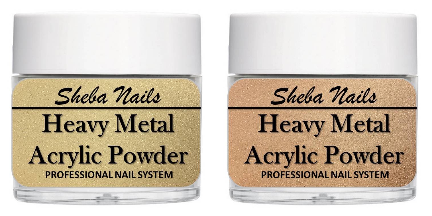 SHEBA NAILS Heavy Metal Color Acrylic Collection Duo Kit - 24k & Copper