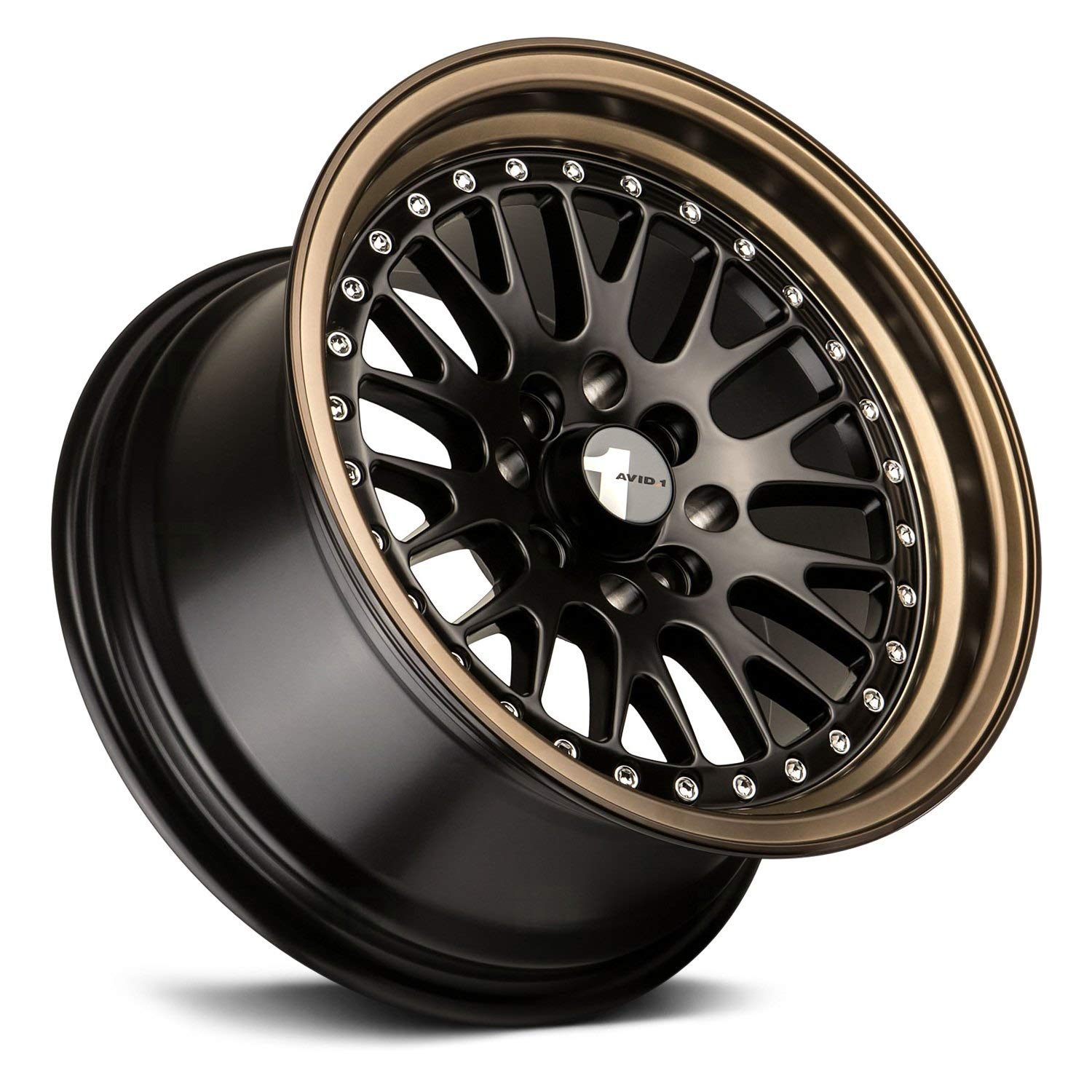 Amazon.com: AVID.1 AV-12 Black & Bronze Lip 15x8 Custom Wheel