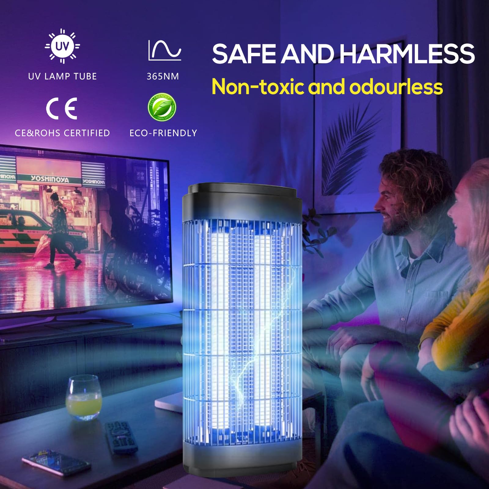 Ampoules T8 10W UV Pour Lampe Anti-insectes - Lot De 2 (1 Blanche + 1 Noire), Longueur 33cm, Durée 2500h