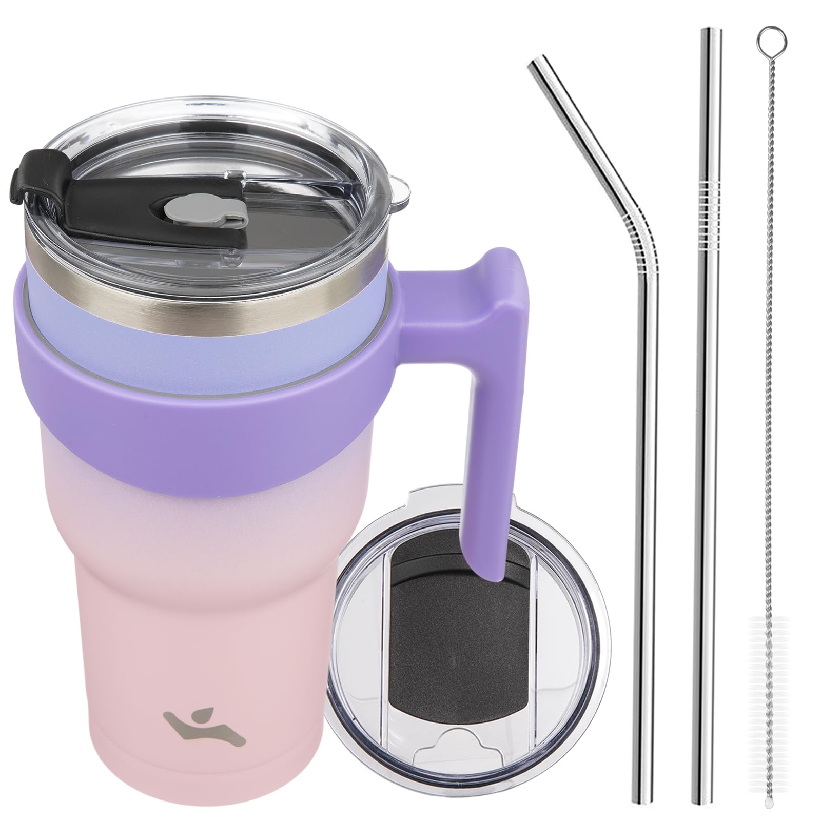 Konokyo 30 oz Tumbler with Handle and Straw, Insulated Travel Mug