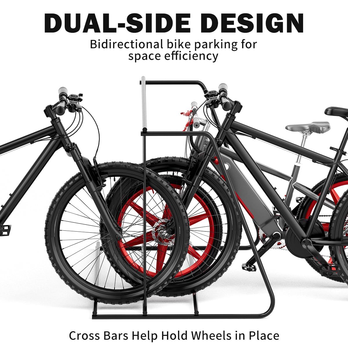 Commercial Grid Bike Rack-59" Length Single & Double Sided 10 Holders Floor Bike Parking Rack Stand, Bicycle Storage Stand for Garage,Store,School,Park Storage & Universities Power Coated Steel