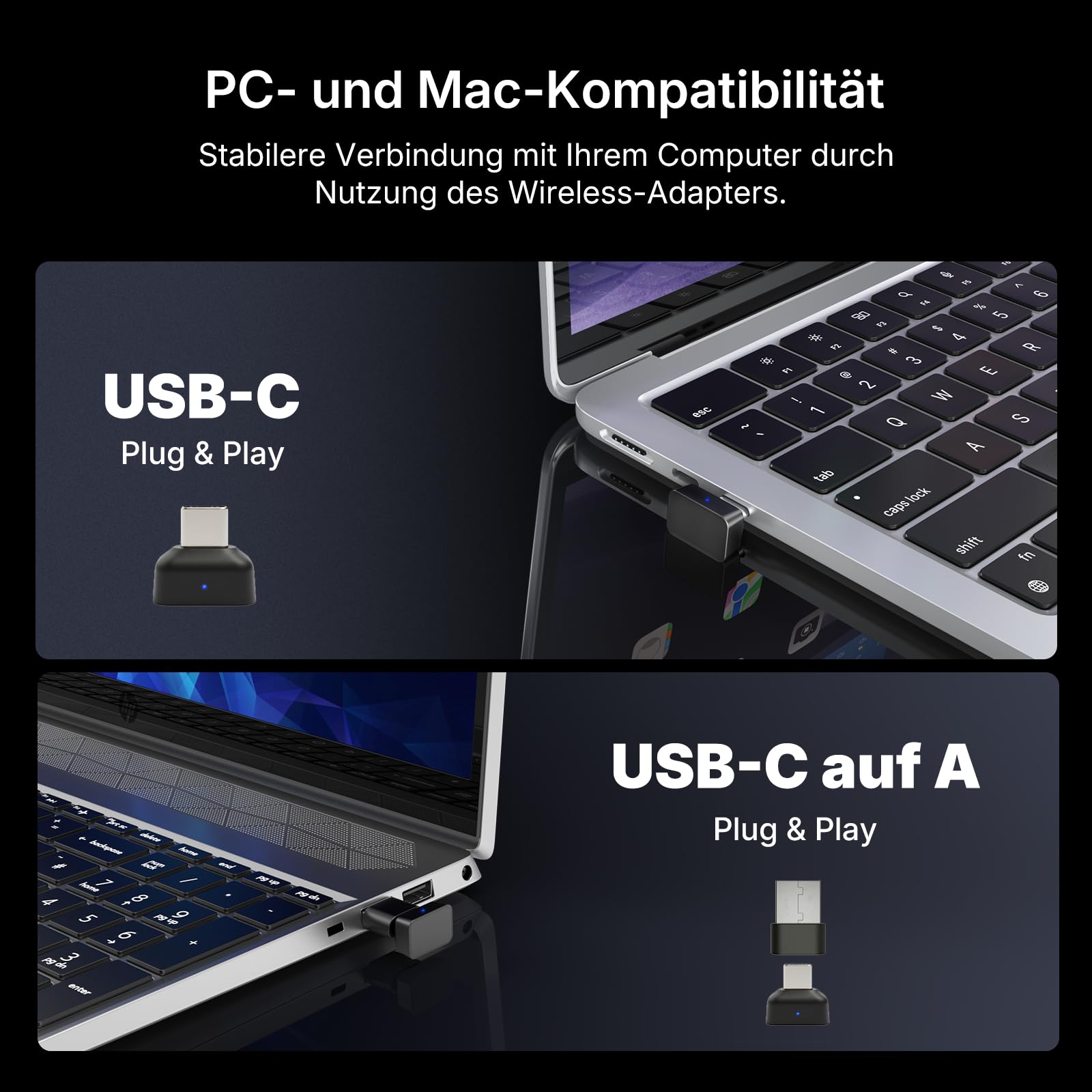 Nuroum OpenEar Pro 2 Kopfhörer Bluetooth 5.4 mit Mikrofon und Geräuschunterdrückung, Dual-Verbindung Wireless Headsets mit Dongle, Kabellose Headphones für Büro/Arbeit/Meeting, 12 Std Gesprächszeit