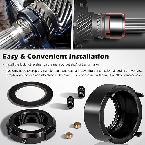 Miniatura 4 de Bonbo Kit de retención de tuerca de bloqueo de engranaje de 5ª y llave de tuerca de engranaje de 1/2 pulgada para transmisión Dodge Cummins NV4500