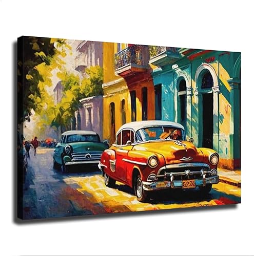 Miniatura 1 de YonGto Póster de pintura al óleo con personalidad de la calle de la Habana de Cuba Habana, impresión de imágenes, decoración de pared para sala de