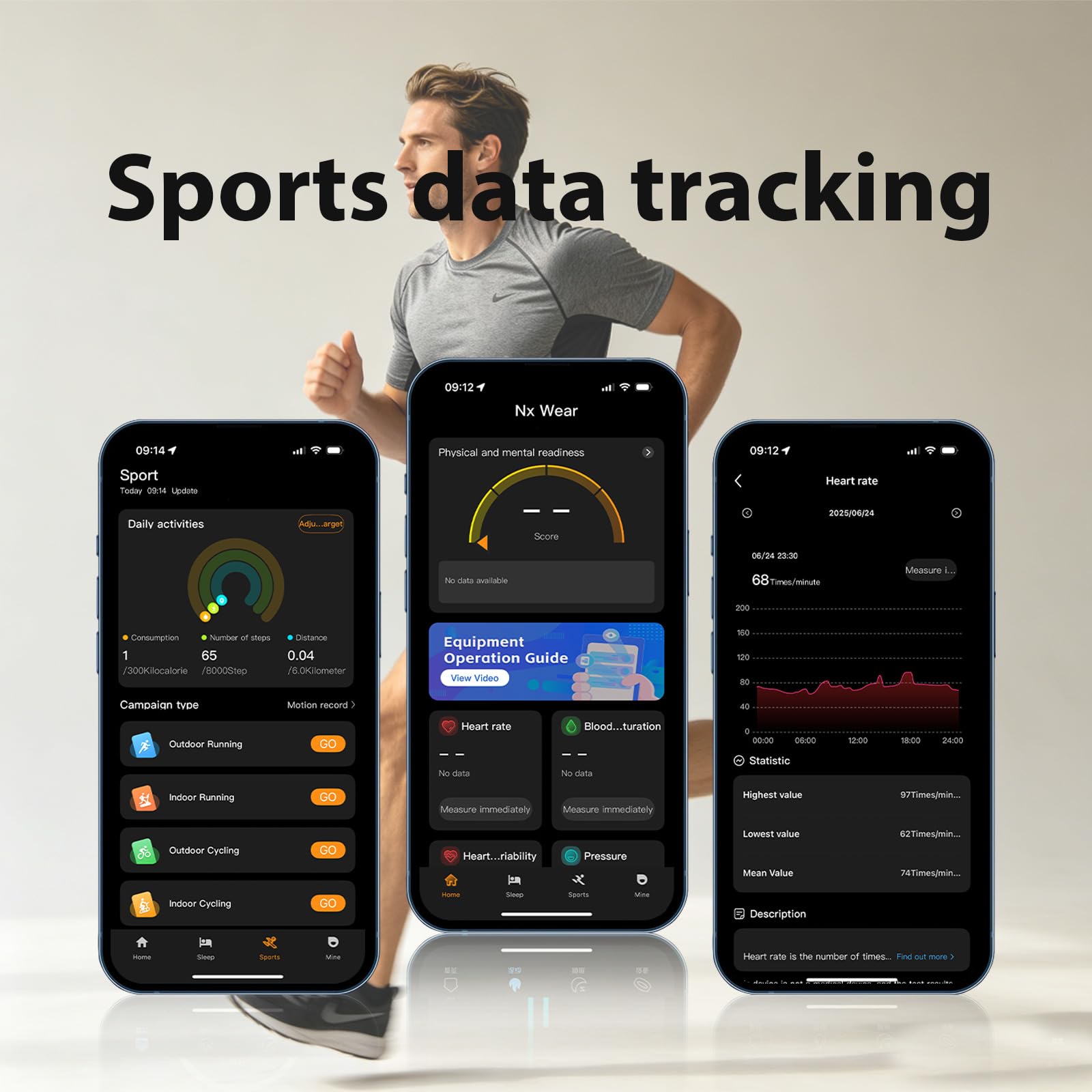 findtime Pulsera inteligente con podómetro, monitor de actividad estrecha, monitor de sueño, IP68, resistente al agua, para iOS y Android