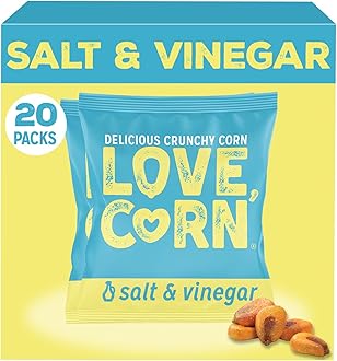 Salt & Vinegar 0.7oz x 20 Bags - Delicious Crunchy Corn - Healthy Family Snacks - Gluten Free, Kosher, NON-GMO - Alternative for Chips, Nuts, Crackers & Pretzels - Perfect for Charcuterie Boards