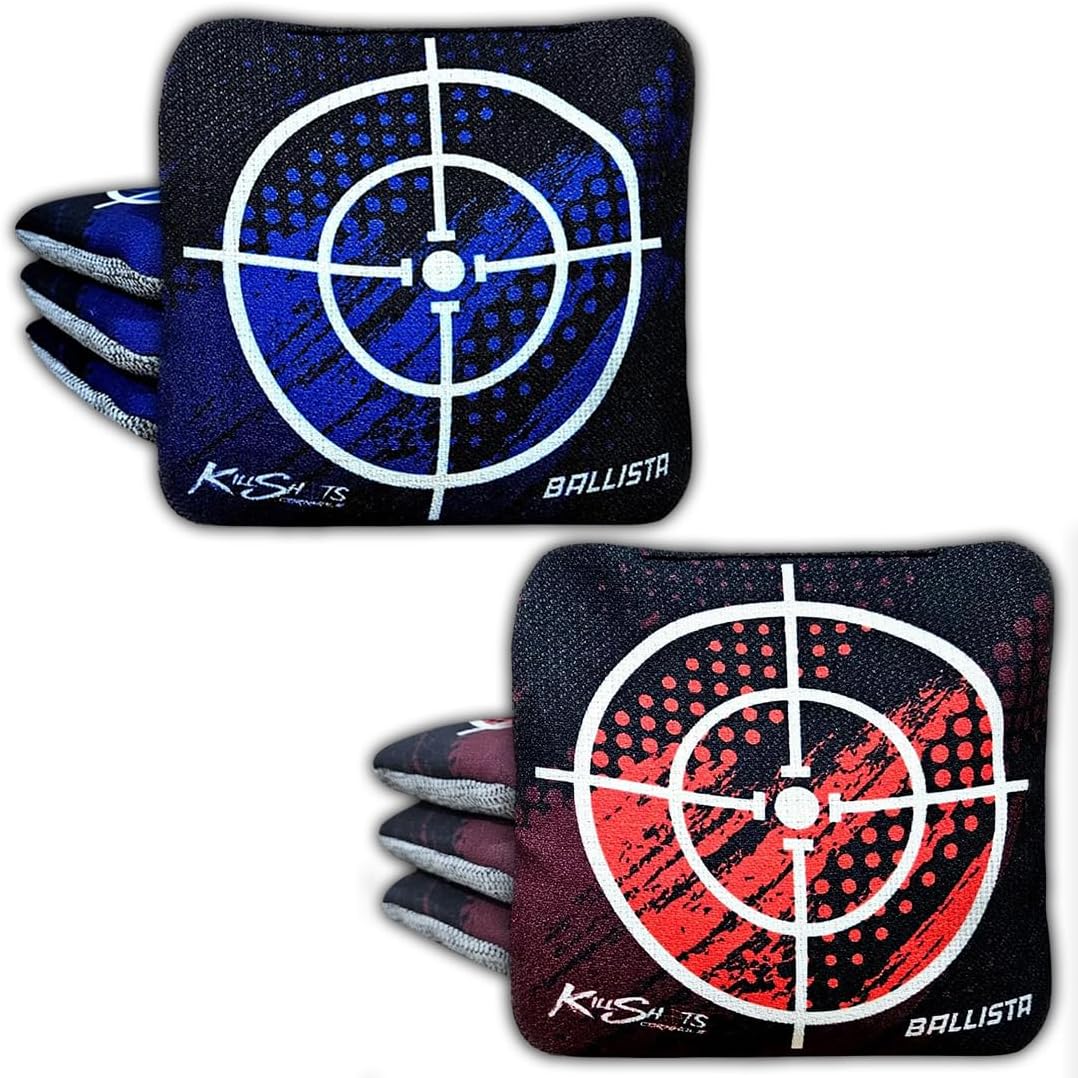 Killshots Cornhole | Ballista Series Bundle | Limited Edition | Premium Cornhole Bags | Double-Sided Stick & Slide | Durable | Resin Filled | Regulation 6x6, 16oz | Set of 8 Bags