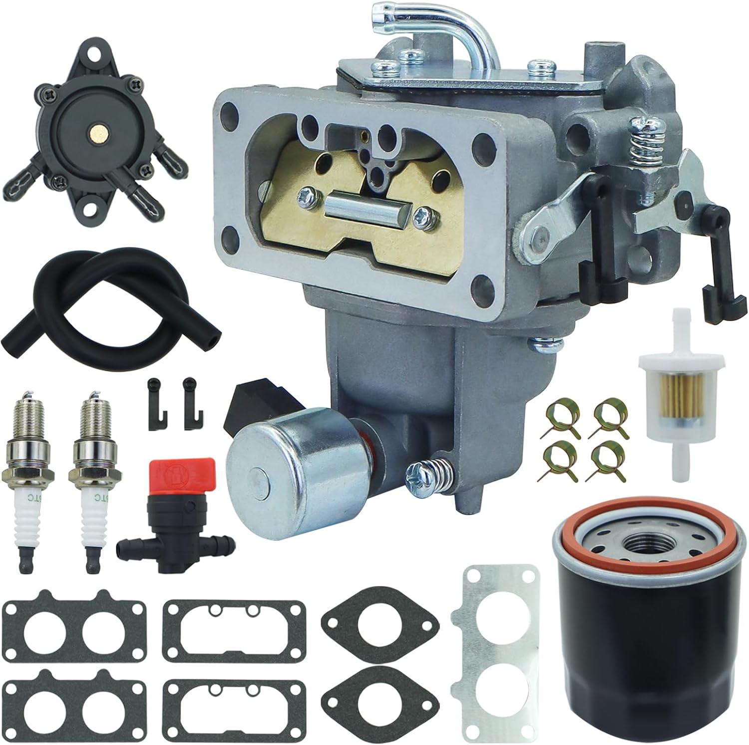 15004-7024 Carburetor Replaces for Kawasaki 15004-0763 15003-7115 15004-1010 15004-0866 15004-0940 15004-0941 15004-0865 Fits for FH641V FH661V FH680V FH721V FX850V with Oil Filter Fuel Pump