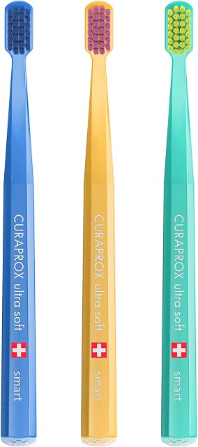 Curaprox Toothbrush CS Smart Trio Pack - 3 x Soft Small Head Toothbrush for Adults with 7600 CUREN® Filaments - Curaprox Manual Toothbrush