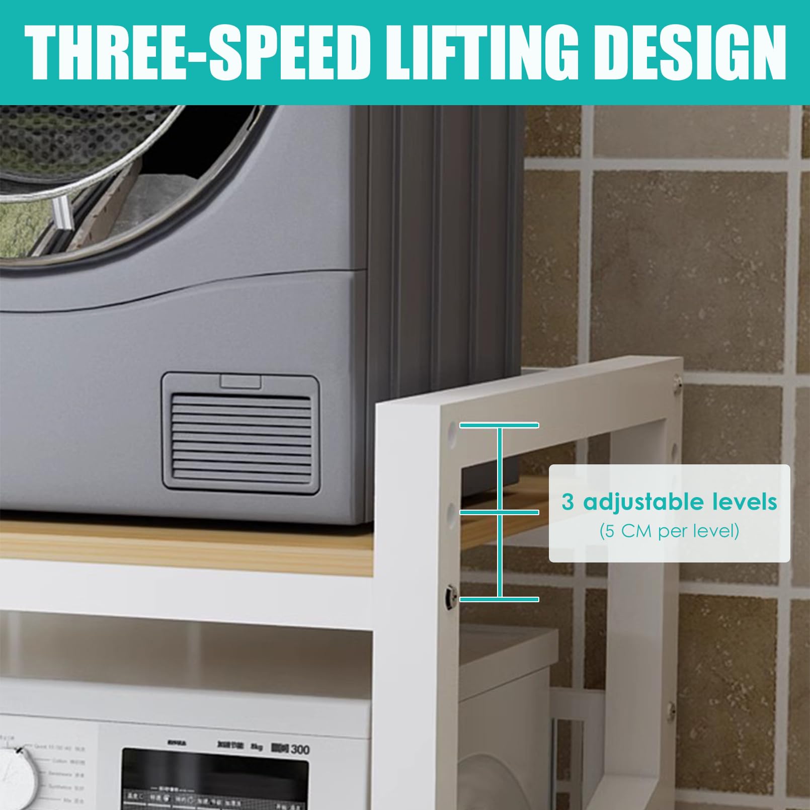 Stapelregal Für Waschmaschine & Trockner - Verstellbar Bis 400kg Tragkraft