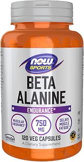 NOW Sports Nutrition, Beta-Alanine 750 mg, Delays Muscle Fatigue*, Endurance*, 120 Veg Capsules