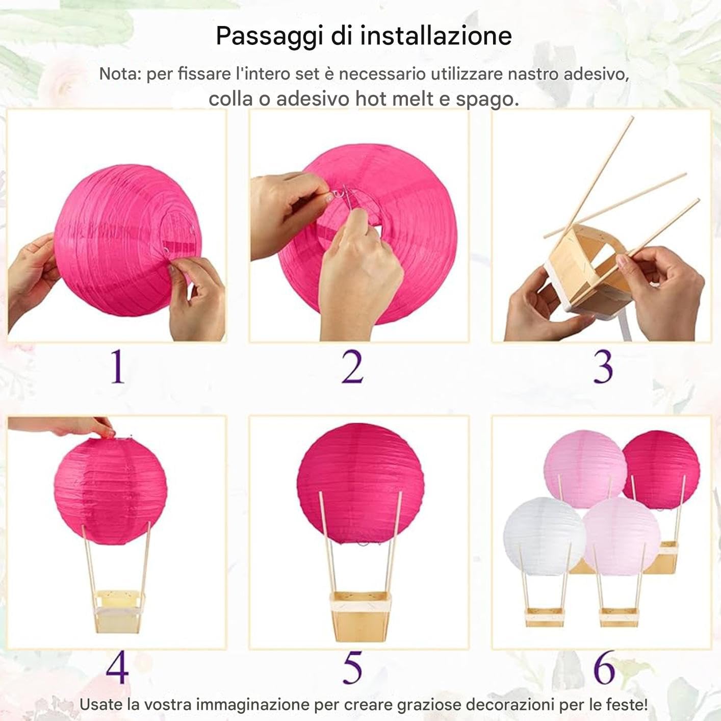 Lanterne in mongolfiera di carta, lanterne in mongolfiera, Centrotavola di lanterne di carta per shower, Elegante arredamento per la scatola per zucchine per bambini per Natale, matrimonio