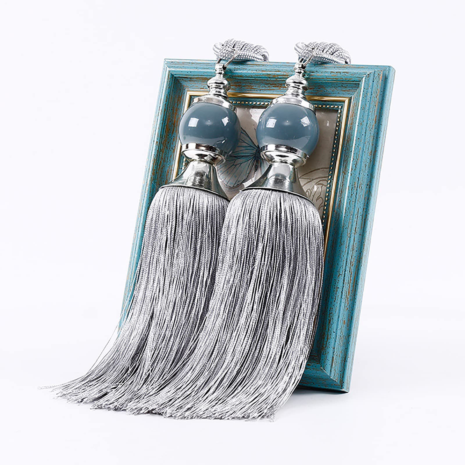 Fermatenda Magnetici Con Nappe – 2 Pezzi, Corda In Poliestere E Magnete, Colore Oro, Accessorio Per Tende Fai Da Te - 2
