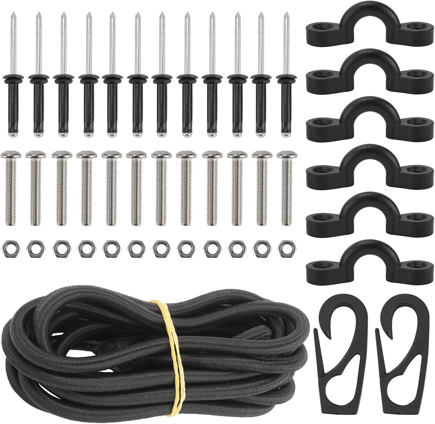 Sparkfire Kayak Deck Rigging Kit Kayak Pad Eyes with 8 Feet
