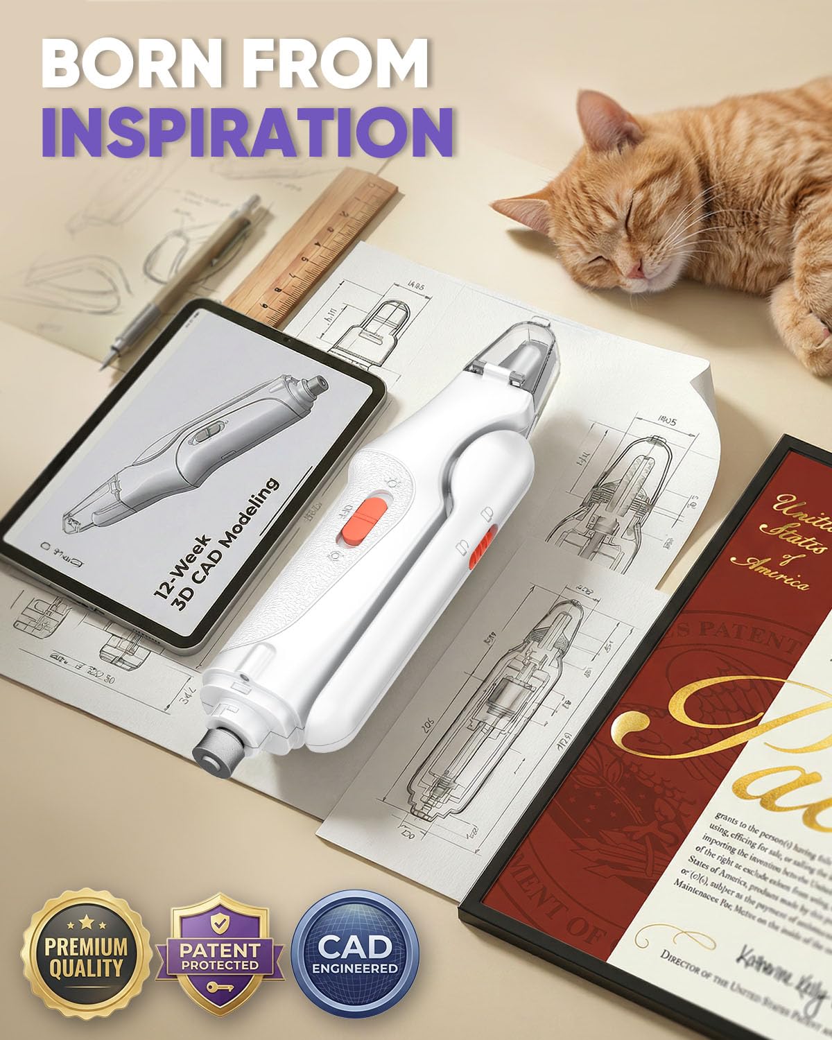 2-in-1 Cat Nail Clippers & Dog Nail Clippers Trimmers for Large Medium Small Dogs Cats Claw Trimmer Quick Sensor and Safety Guard USB Rechargeable with 2 LED Lights Dogs Nail Trimmer - image 7