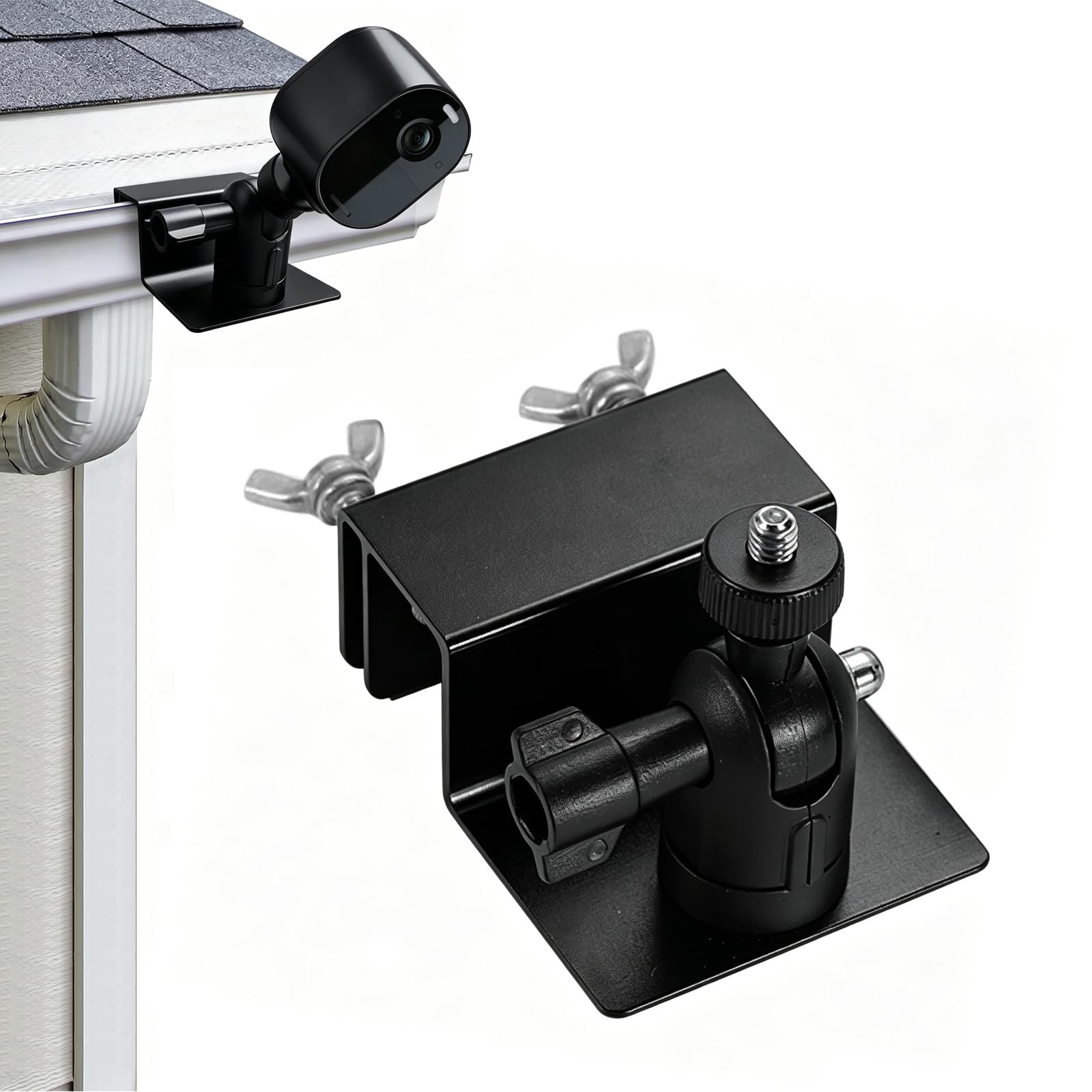 Uchwyt na rynnę dachową do kamery Blink Outdoor Camera, regulowany uchwyt aluminiowy 360 stopni, akcesoria do kamery Arlo, do kamery monitoringu z otworami na śruby 1/4