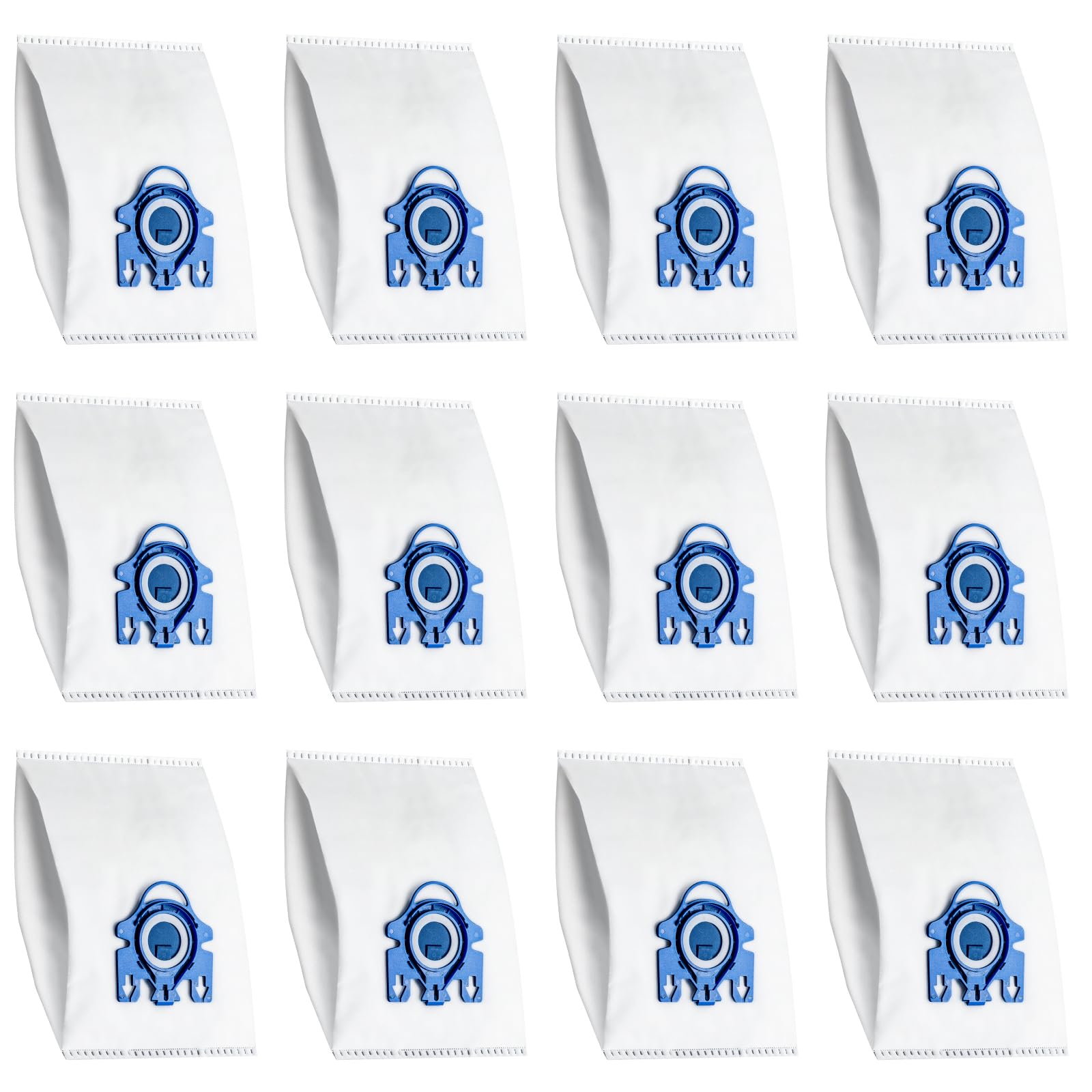 NIXOOT 12 Pack GN HyClean Dust Bag for Miele Classic C1 / Complete C2 / Complete C3 / S400i / S600 / S800 / S2000 / S5000 / S8000 Series Cylinder Vacuum Cleaner, Large Capacity Replacement Vacuum Bag