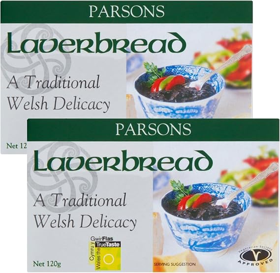 Laverbread-A Welsh Delicacy Bundle Containing Two 120g Packs of Parsons Brand Laverbread Seaweed Based Welsh Delicacy