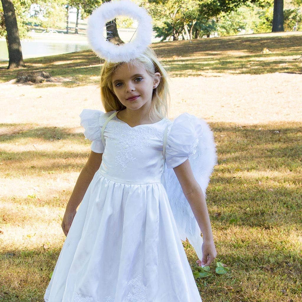 ZUCKER White Angel Fairy Costume Wings - Small Adult and Teens Halloween Costume & Cosplay Feather Wings