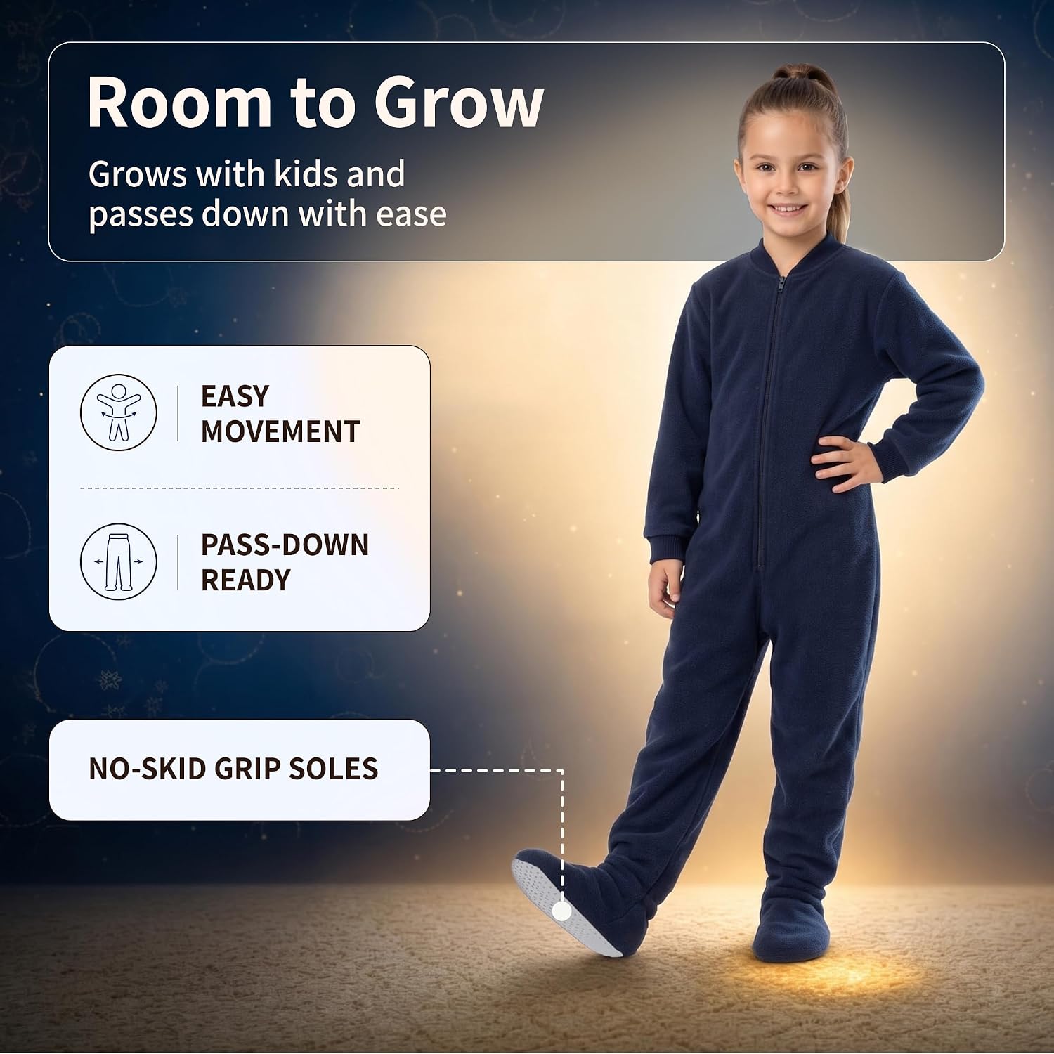 Big Feet Pjs Kids Onesie Pajamas - Boys & Girls Pajamas, Fleece Footed One Piece, Boys & Girls Pjs, Unisex Warm Fleece