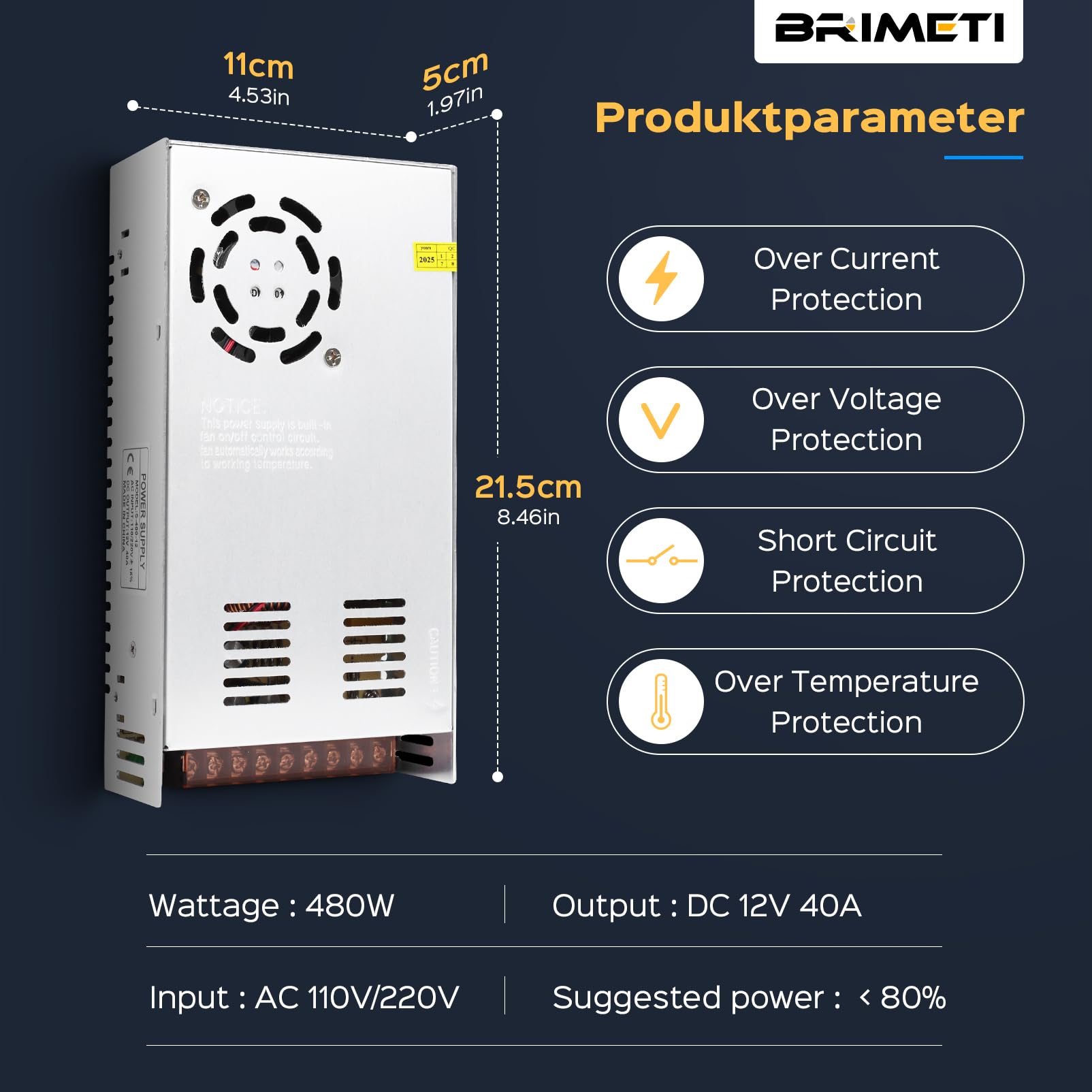 Alimentation Transformateur 110/220V AC Vers 12V DC 36W 3A - Driver LED Intérieur Bande Lumineuse