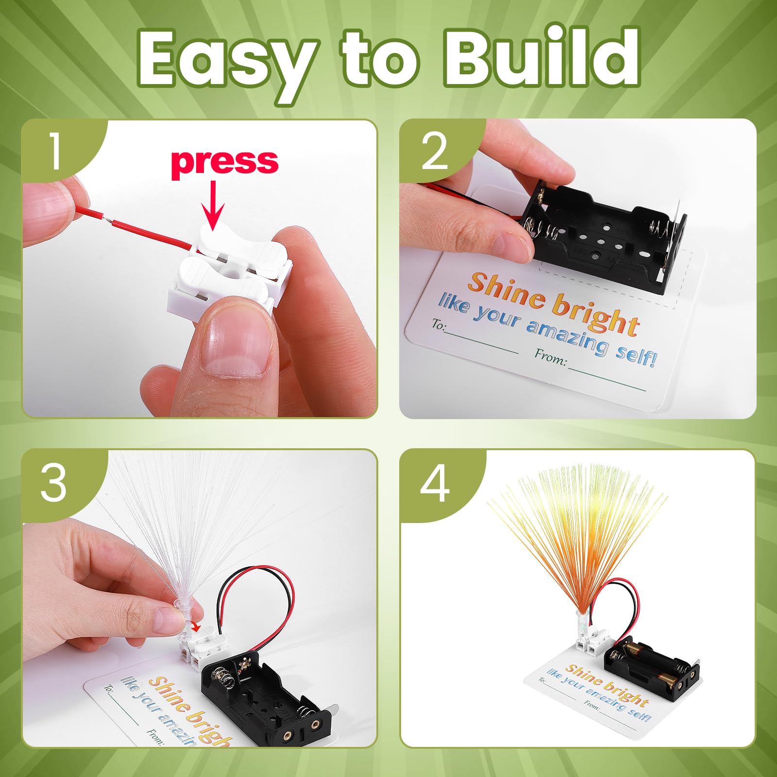 12 Bulk Craft Kits for Kids 8-12, STEM Activities Science Projects for Girls, Fiber Optic Light Experiments, Simple Electric Circuits Classroom Gifts for Class 2nd 3rd 4th Grade Activity - 3