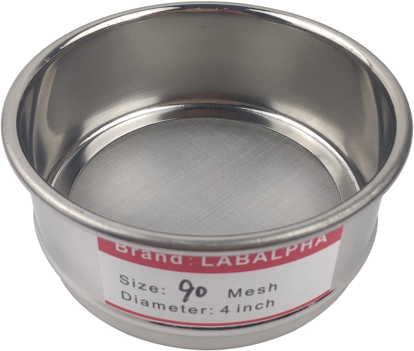 LABALPHA 90 Mesh Lab Sieves, Test Sieve #90 Mesh, 4'' Diameter, 304 Stainless Steel Wire Cloth (0.17mm)