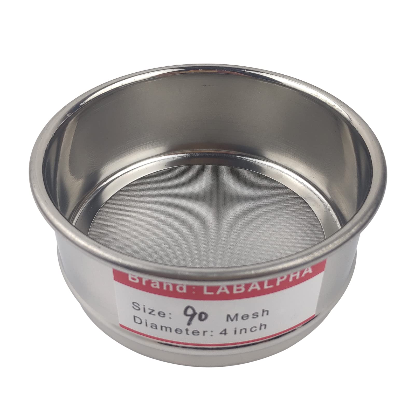 LABALPHA 90 Mesh Lab Sieves, Test Sieve #90 Mesh, 4'' Diameter, 304 Stainless Steel Wire Cloth (0.17mm)