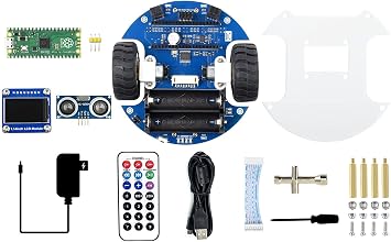 Waveshare PicoGo Mobile Robot Compatible with Raspberry Pi Pico Self Driving Remote Control Includes Raspberry Pi Pico (pre-soldered Header) Unassembled
