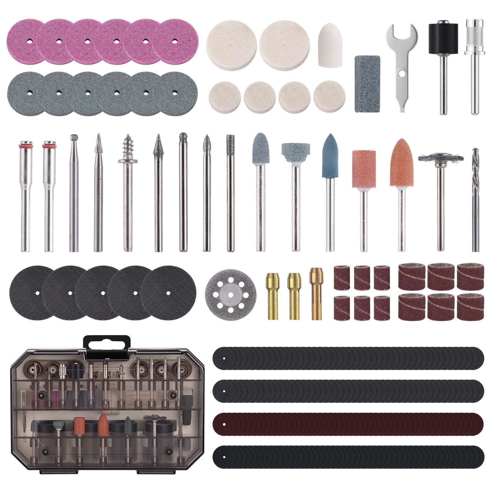 Katerk 260-Piece Rotary Tool Accessories Bits Set Compatible with Dremel