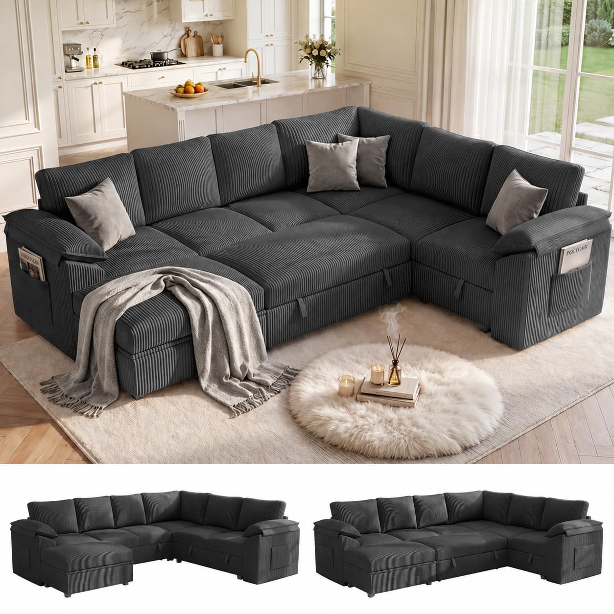 Leramaner 108 Sectional Sleeper