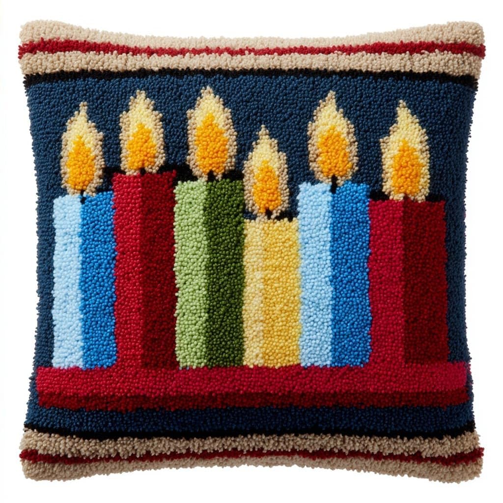Henypt Latch Hook Cushion Kits Candle