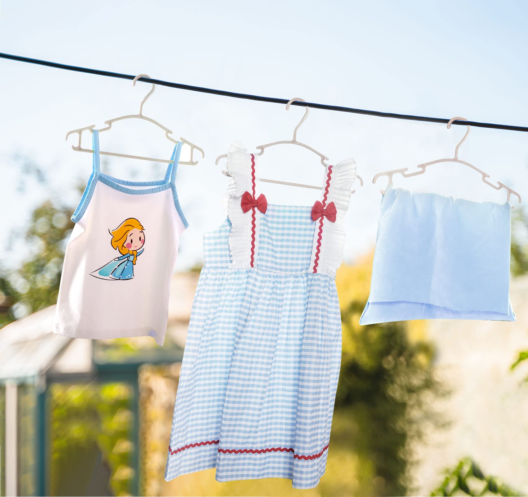 Set 36 Grucce Bambini Bianche - Appendiabiti In Plastica Da 27cm Per Ottimizzare Armadi - Foto 9