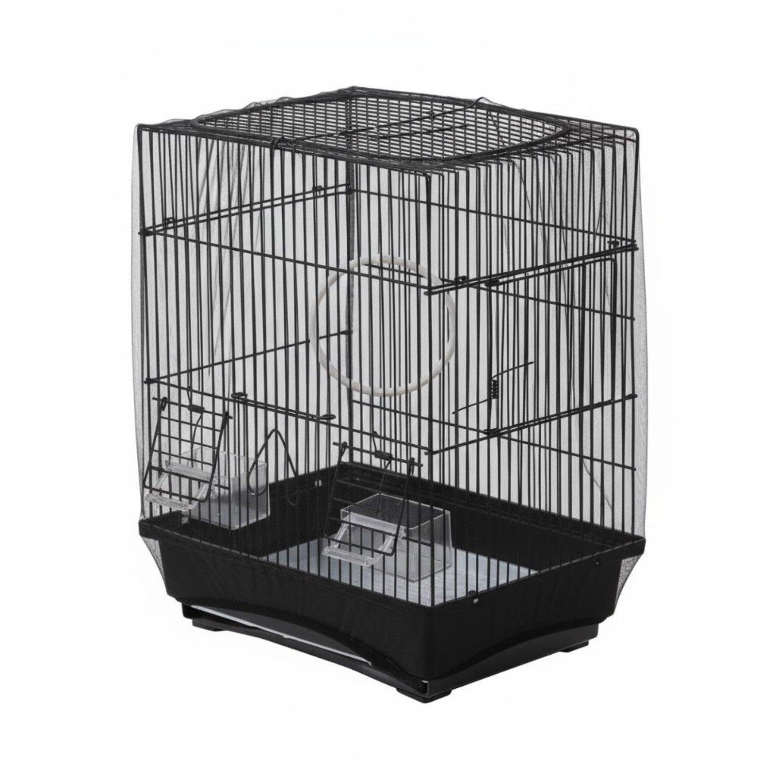 CALANDIS Bird Cage Net Cover Reduces Mess Bird Cage Skirt Stretchable Design Birdcage Skirt Mesh Netting Black XXL | Cages | Bird Supplies-image-15