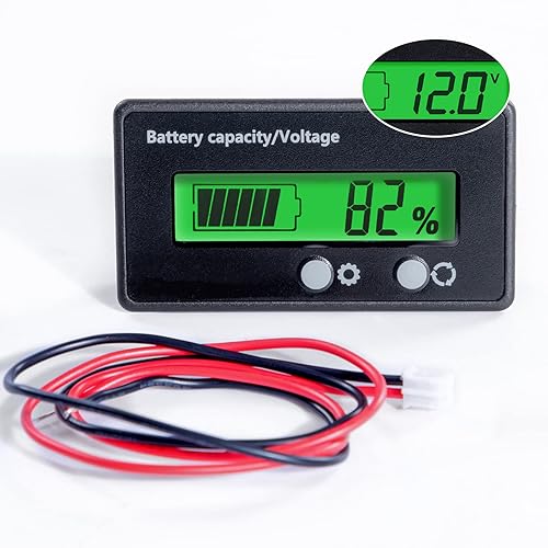 Miniatura 2 de Indicador de capacidad de batería de 12 V, 24 V, 36 V, 48 V, medidor de voltaje para carrito de golf con pantalla LCD, retroiluminación verde,