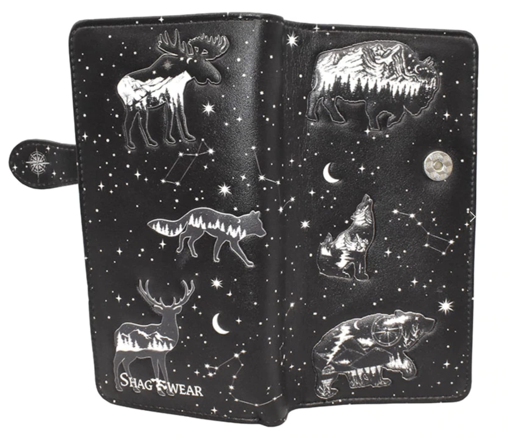 Shag Wear Animal Constellations Large Wallet 7" Black