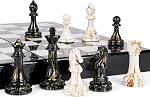 15" Large Chess Set for Adults Kids with Weighted Acrylic Chess Pieces 3.5" King & Portable Folding Marbling Wooden Chess Board Travel Chess Sets Family Board Game Gift – Elegant Classic Chess Game
