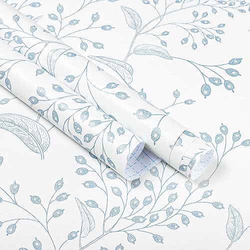 Miniatura 10 de Heroad Papel tapiz autoadhesivo de 196 x 17.3 pulgadas, color negro y dorado, papel tapiz bohemio para despegar y pegar, papel de contacto floral,