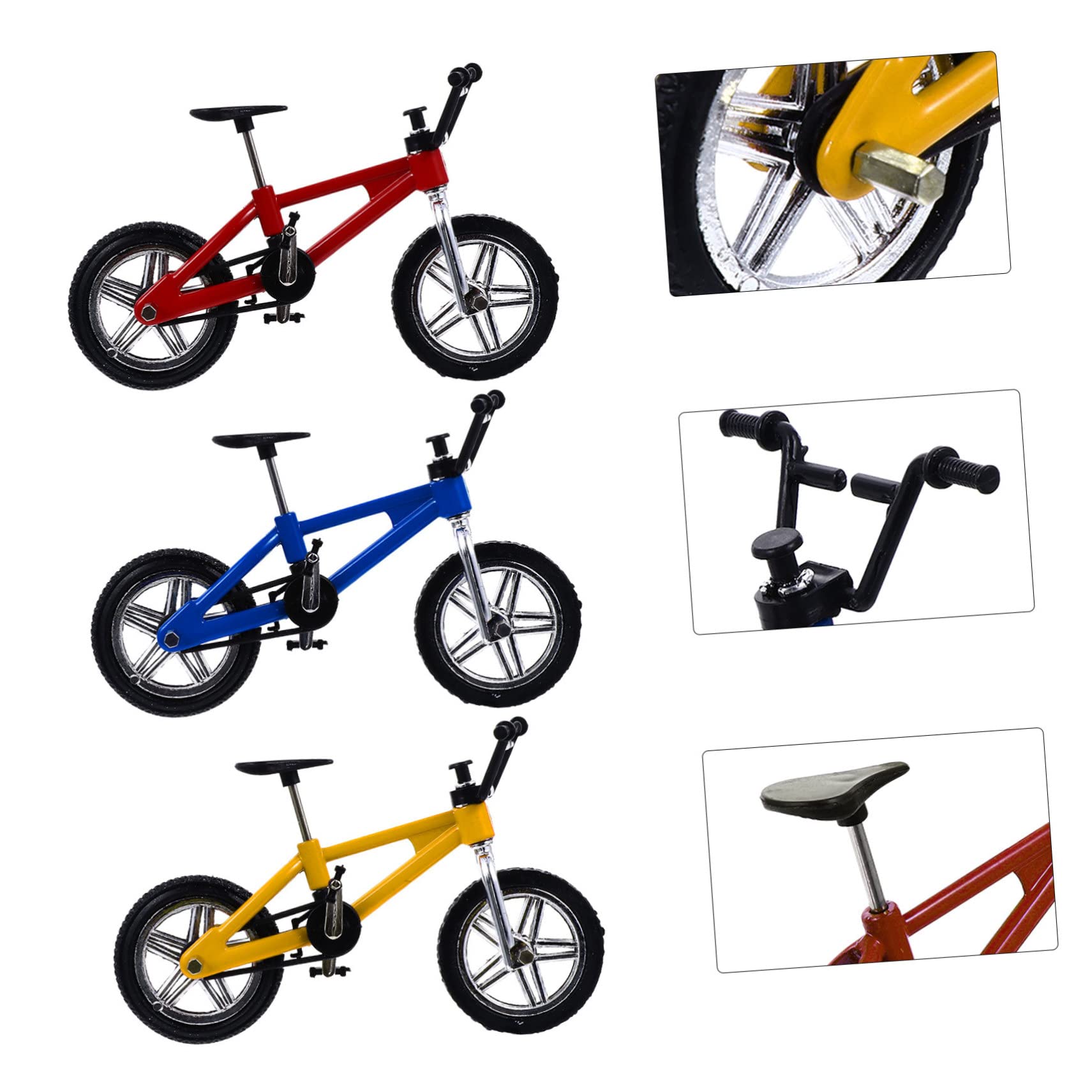 FAVOMOTO 2sets Tiny Bike Toy Mini Finger Bicycles Lightweight Easy to Carry 3pcs*2