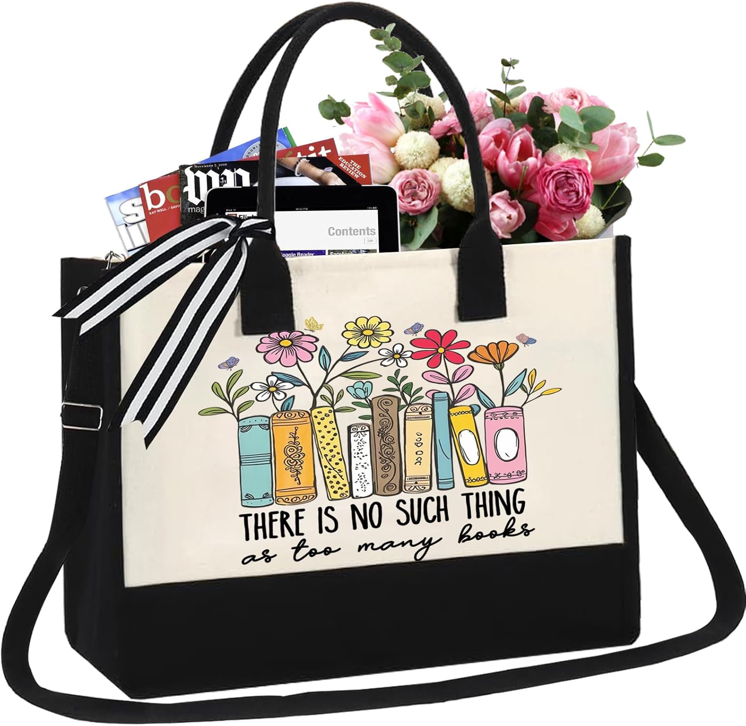 Canvas Tote Bag Gifts for Book Lovers,Book Lovers Gifts - Birthdays Tote Bag for Book Lovers, Librarians, and Readers - Perfect for Bookish Gifts
