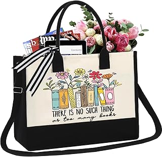 Canvas Tote Bag Gifts for Book Lovers,Book Lovers Gifts - Birthdays Tote Bag for Book Lovers, Librarians, and Readers - Perfect for Bookish Gifts
