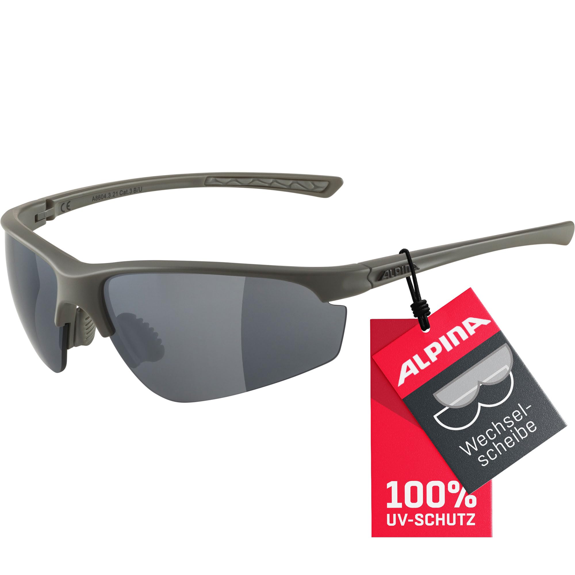 ALPINA TRI-EFFECT 2.0 - Indiv. Anpassbare, Bruchsichere Wechselscheiben  Sport- & Fahrradbrille Mit 100% UV-Schutz Fr Erwachsene, moon-grey matt,  One Size : Amazon.de: Sport & Freizeit
