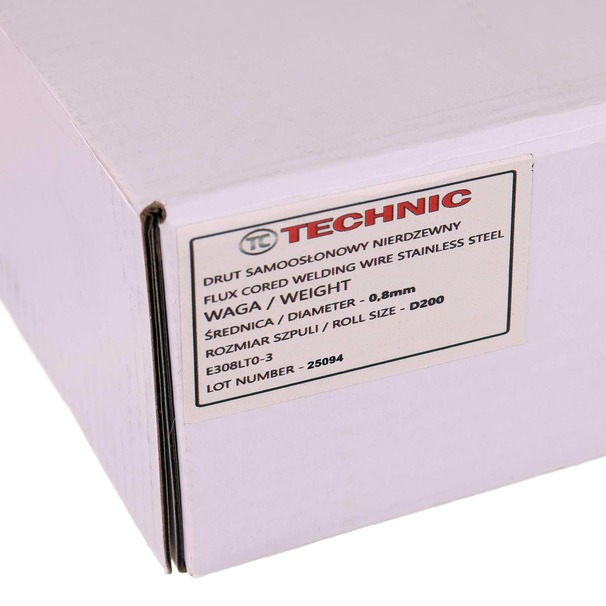 TC TECHNIC - Hilo de Soldadura 0,8mm - Hilo Relleno de Acero Inoxidable - Sin Gas Protector, Soldadura MIG/MAG, D200, para Trabajos de Soldadura En Exteriores, Agricultura, INOX E308LT0-3, 2kg