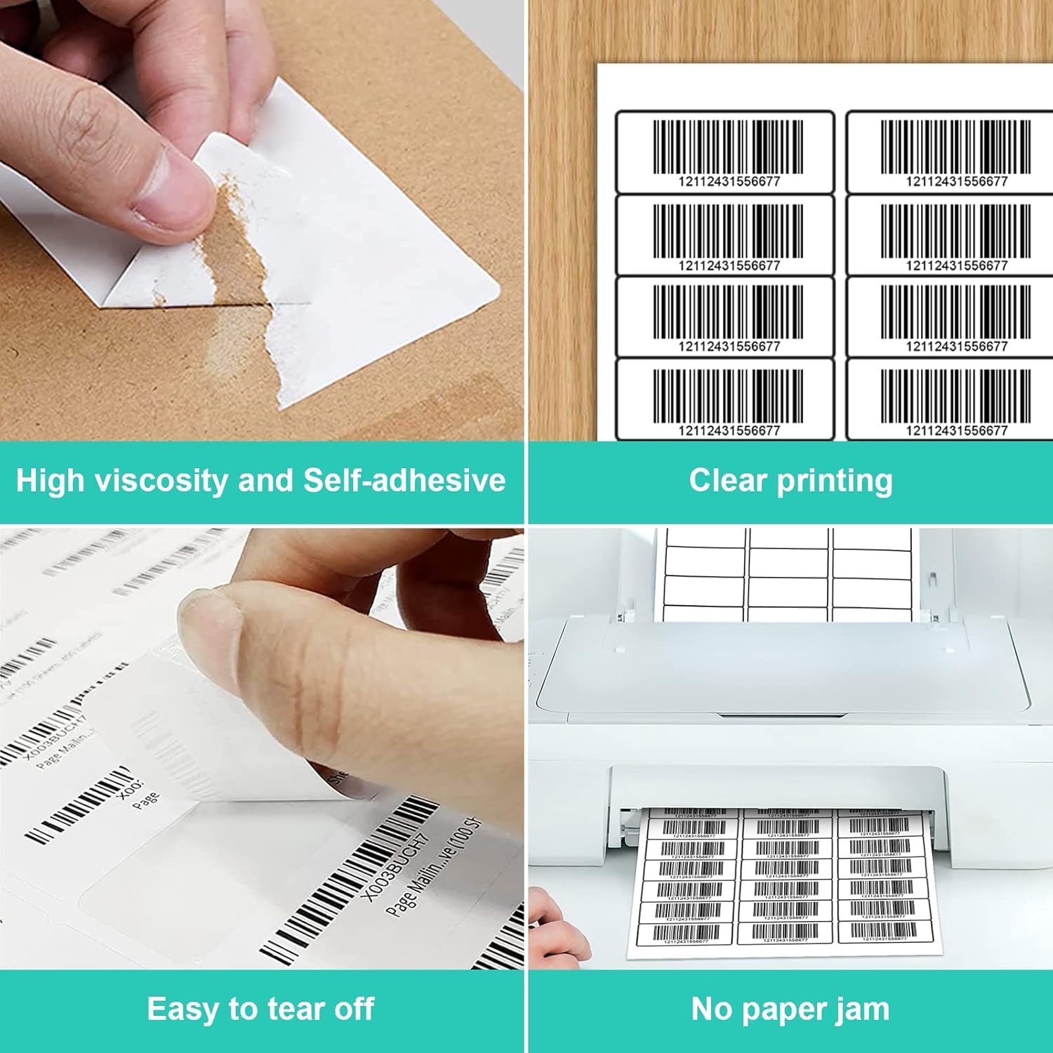 1" X 2-5/8" Address Labels 30 Per Sheet Sticker Paper for Laser and Inkjet Printers, 8.5"×11" White- 6000 Labels