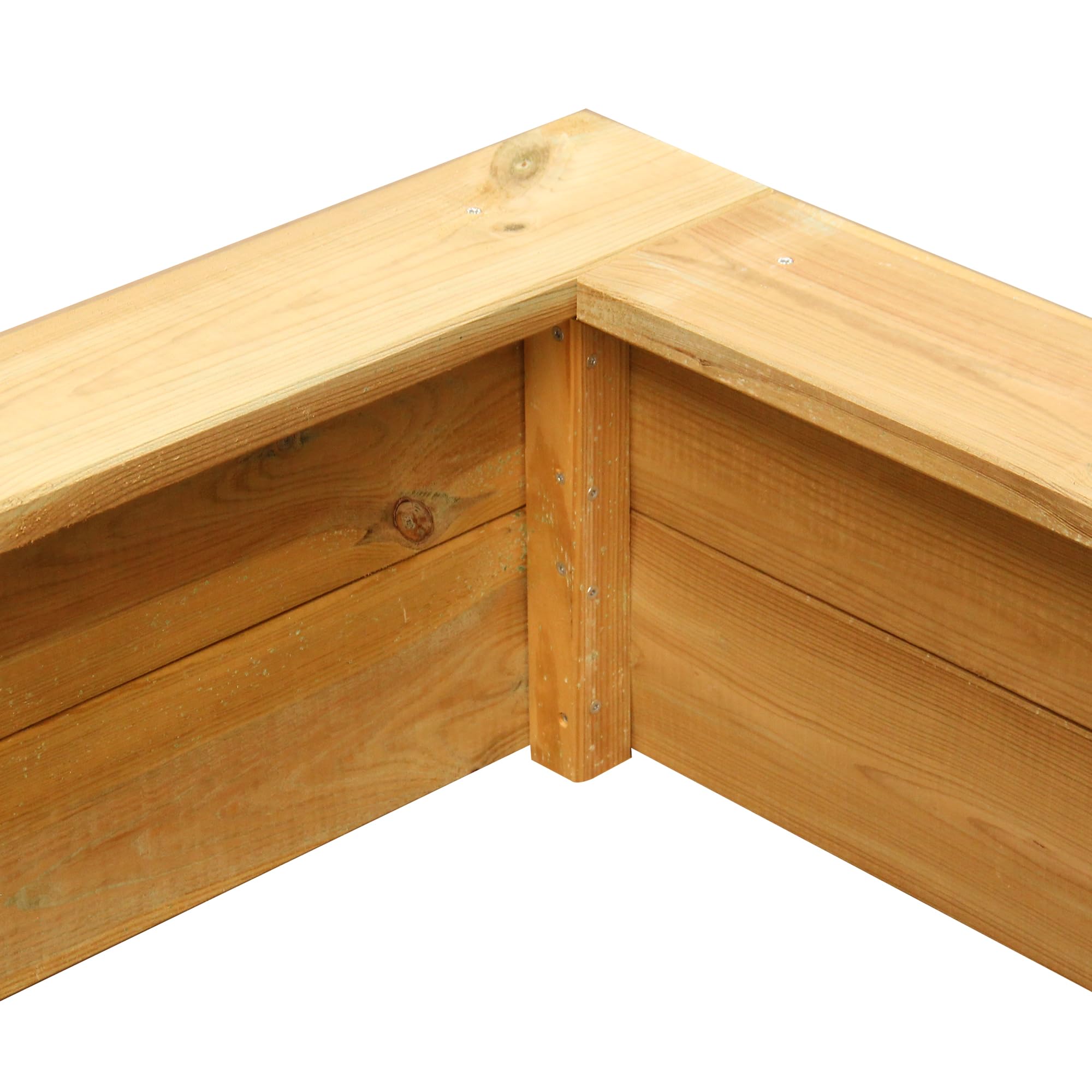 Clamaro 'Beach' Holz Sandkasten 190 x 190 cm extra stabil aus Fichte Massivholz Bohlen (28mm stark, imprägniert), Sitzumrandung mit abgerundeten Kanten, verzinkte Schrauben - 100% Made in Germany