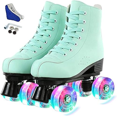 Miniatura 14 de Jessie - Patines de piel sintética ajustables de cuatro ruedas de alta calidad para mujeres, hombres, niños y niñas - Interior y exterior Rueda