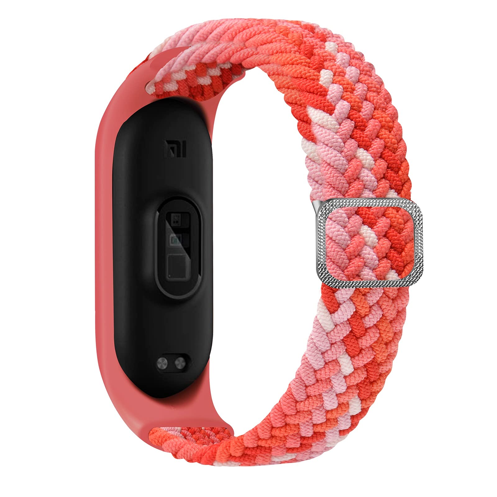 BoLuo Smart Watch Strap compatible for Xiaomi Mi Band 7 / Mi Bnad 6, Nylon Braided stretch Solo Loop Watch Belt, Replacement Bracelet Wristband Strap for Xiaomi Mi Band 7 6 5 4 3 Watch (wine)