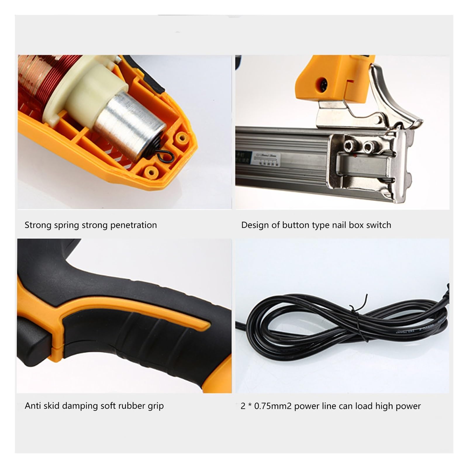 Pistolet do gwoździ 2300W elektryczny pistolet do gwoździ U gwoździarka zszywacz zszywacz do drewna zszywacz do mebli elektronarzędzia do baterii do warsztatu i domu